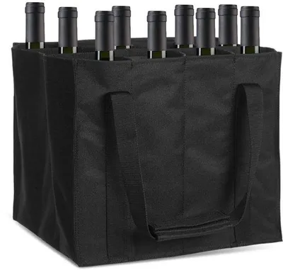 Productafbeelding van Flessentas voor 12 Flessen (45x27x27cm), Inklapbare Flessenhouder, Bier
