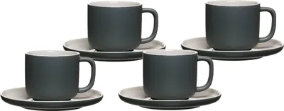 Produktbild von Ritzenhoff & Breker JASPER Kaffeetasse mit Untertasse 240 ml 4er Set grau