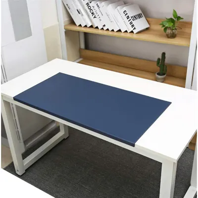 Produktbild von Schreibtischunterlage mit Kantenschutz Wasserdicht Rutschfest Dunkelblau 70x48cm in Lederoptik