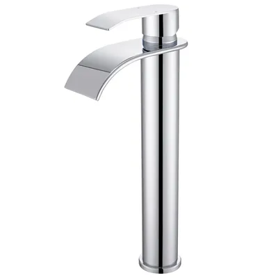 Produktbild von CECIPA MAX Waschtischarmatur | Hoher Wasserfallhahn | Badezimmerarmatur | 24.5cm Höhe Wassersparend | Chrom Edelstahl