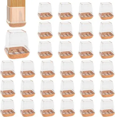 Produktbild von Famanu Stuhlbeinstopper 32 Stück - Dicke Silikonbeschützer mit Filzunterlage