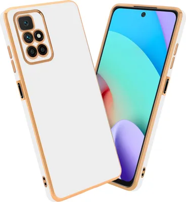 Image de Cadorabo Housse de protection pour Xiaomi RedMi 10 Housse en blanc Housse pour téléphone portable TPU Silicone Protection pour appareil photo Etui Case