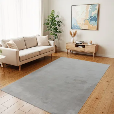 Produktbild von TT Home Wohnzimmer Teppich Hochflor Langflor Kunstfell Weich Modern Unifarben Flauschig Größe 160x220 cm