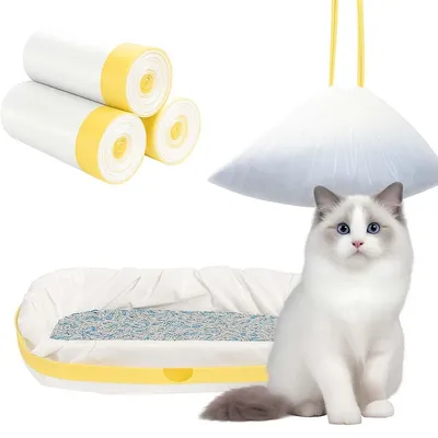 Zdjęcie produktu dla Worki na kuwetę - 60 szt. - Żółte - 58 x 35 cm - Ze sznurkiem ściągającym