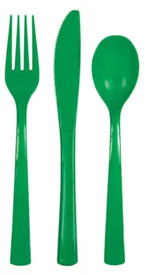 Zdjęcie produktu dla Sztućce plastikowe zielone - 18 szt.