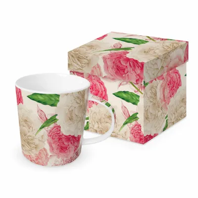 Produktbild von PPD Peonies Trend Mug, in Geschenkbox, Henkelbecher, Kaffeebecher, Becher, Tasse, New Bone China, 400 ml, 160302611