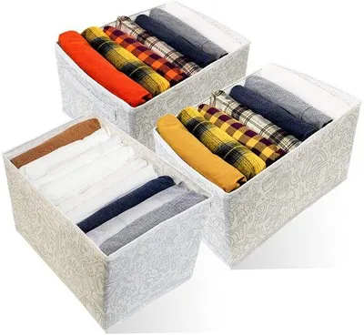 Immagine prodotto di Set da 3 organizer per guardaroba REGOLABILI, organizer per pantaloni REGOLABILI per guardaroba, sistema di organizzazione per guardaroba con divisori in PP, organizer per guardaroba, 36 x 24 x 20 cm, bianco
