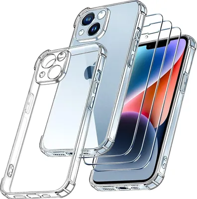 Produktbild von 3x Schutzglas Panzer Glas iPhone 16 Plus, 1x Handyhülle mit Kameraschutz