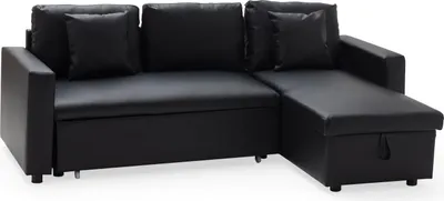Produktbild von Ecksofa, ausziehbar, Kunstleder CLARK, 3-Sitzer, schwarz