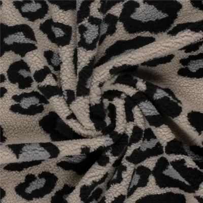 Produktbild von Teddystoff Leopard Fleecestoff Stoff ab 0,5mx155cm