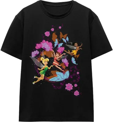 Produktbild von Disney Fairies - "And Butterflies" T-Shirt für Herren/Damen Uni TV17128 (XL) (Schwarz)