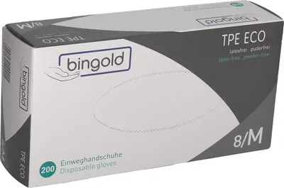 Produktbild von Bingold TPE ECO - Einweghandschuhe - transparent - 200 Stück Größe: L