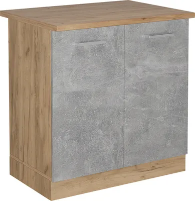 Image de Meuble bas sous-évier Vicco R-Line Béton 80cm , PT Chêne, Model 53375