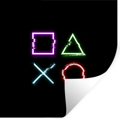 Produktbild von MuchoWow® Wandtattoo Wandsticker Wandaufkleber Spiel - Controller - Neon 80x80 cm Selbstklebend und Repositionierbar - Wierderverwendbar - Selbstklebend
