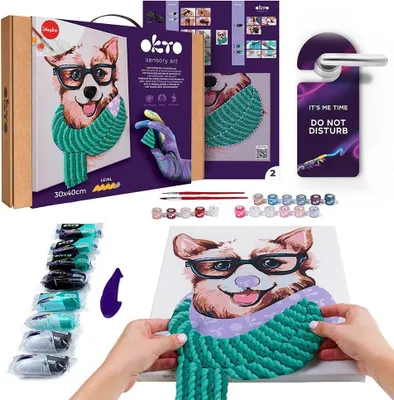 Produktbild von OKTO Malerei und 3D-Modellierung Bild „Fashion Corgi” 30 x 40 cm