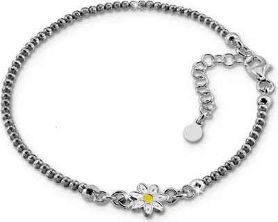 Produktbild von SilberDream 18-21cm Armband Blume diamantiert geschwärzt Damen Schmuck D2SDA1198K