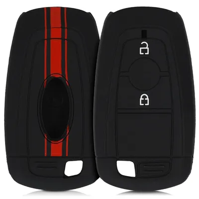 Produktbild von kwmobile Schlüsselhülle für Ford 2-Tasten Autoschlüssel Keyless Go Hülle - Autoschlüssel Schlüssel Hülle aus Silikon - Schlüsselschutz Gehäuse in Rot