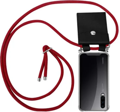 Produktbild von Cadorabo Schutzhülle für Huawei P30 Hülle in Rot Handy Kette Kordel abnehmbares Etui