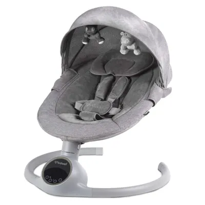 Produktbild von COIL Babywippe, Elektrisch Babyschaukel, Multifunktional Babywippe, 5 Schwungstufen, Bluetooth, Musik, 5-Punkt-Gurt, Tuya-Anwendung, Gray/Silver