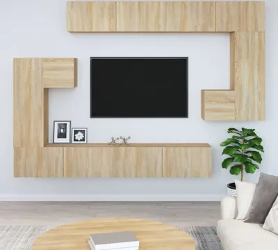 Produktbild von Möbel TV-Wandschrank Sonoma-Eiche Holzwerkstoff - TV-Schränke 3114592
