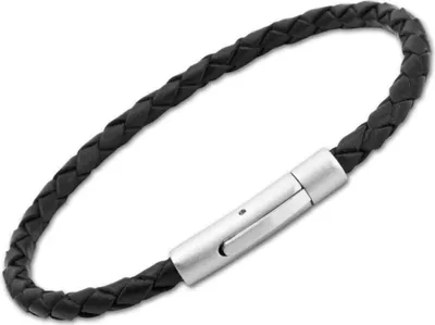 Produktbild von Geflochtenes Armband echtes Leder 3,5 mm - LB0002 (Länge: 19cm)