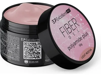 Image de Excellent Pro | Gel de construction - Apprêt embellissant Pour les vernis hybrides - Fiber Gel Polyamide Plus - Light Mocha - Auto-lissant
