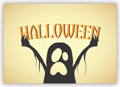 Produktbild von Gruselige Halloweenkarte mit Geist: Halloween