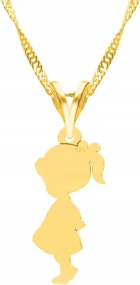 Image de Collier en or avec motif fille, fille, femme, fille, ARGENT 925