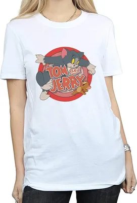 Produktbild von Tom and Jerry - "Catch" T-Shirt für Damen BI738 (XL) (Weiß)