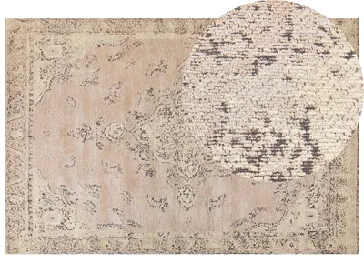 Produktbild von BELIANI Teppich Baumwolle Polyester Beige 200 x 300 cm Orientalisches Muster Distressed Vintage Wohndekoration