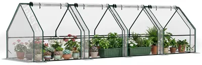 Zdjęcie produktu dla Szklarnia Outsunny z oknami z zamkiem błyskawicznym, odporna na warunki zimowe, folia szklarniowa