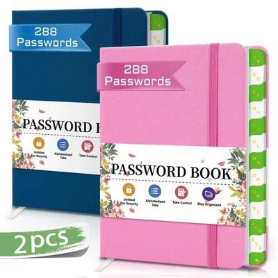 Image de Carnet d'adresses 2 pièces avec index alphabétiques, classeur pour adresses internet, couleurs rose et bleu foncé