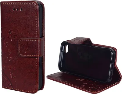 Image de Coque de protection à motifs floraux pour téléphone Apple iPhone 5 / 5s / SE, couleur marron