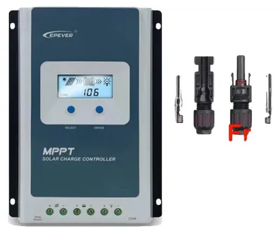 Obrázok produktu pre Solárny regulátor nabíjacieho napätia, efektívne riadenie energie, široká kompatibilita, model 1206ANG3 s konektorom MC4