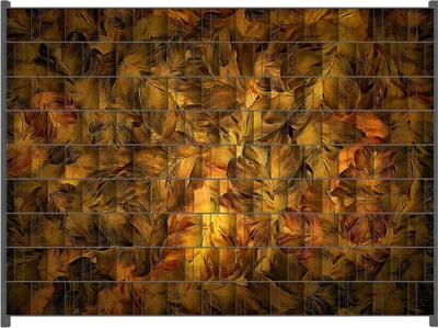 Produktbild von Wallario Zaunsichtschutz mit Motiv Goldene Blätter in Ölfarben für Ein- und Doppelstabmatten Zäune in der Größe 250 x 180 cm