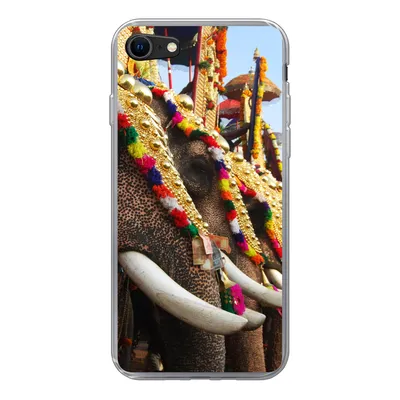 Produktbild von MuchoWow® Handyhülle Schutzhülle Hülle für iPhone SE 2020 Elefant - Parade - Tiere Silikon Softcase Handy Hülle - Kartenbesitzer