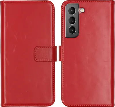 Image de Selencia Bibliothèque en cuir véritable pour le Samsung Galaxy S22 - Rouge