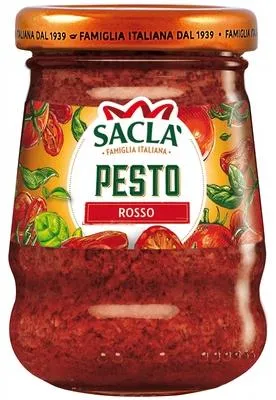 Produktbild von Pesto Rosso Sauce mit Basilikum und sonnengetrockneten Tomaten 90g - Sacla