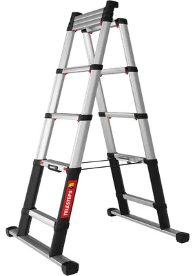 Teleskoptreppe 2,3 m, 2-in-1, 10 Stufen, Aluminium, 150 kg
