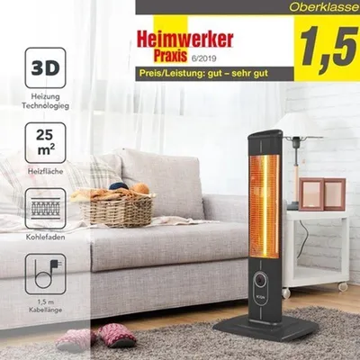 Zdjęcie produktu dla Elektryczny grzejnik tarasowy - ogrzewanie podłogowe z pilotem - technologia podczerwieni z włókien węglowych - do powierzchni 20 m²