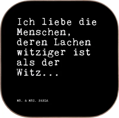 Produktbild von Mr. & Mrs. Panda Untersetzer für Gläser Ich liebe die Menschen,... - Schwarz - Geschenk, Tischuntersetzer, Freundin, gläseruntersetzer, Glas, Tassenuntersetzer, Spruch