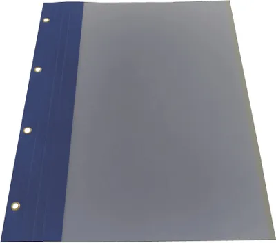 Produktbild von Bilanzmappe nachtblau, 100 St., 4 fach, Ösen gold,satinierter Folie