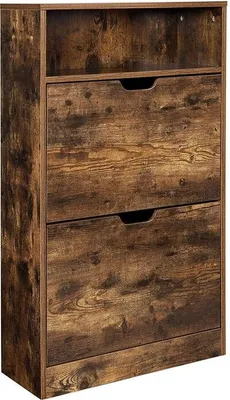 Immagine prodotto di Armadio porta scarpe Rootz – Armadio porta scarpe con 2 ante a ribalta – Contenitore per scarpe – Scaffale per scarpe – Organizer per scarpe – Scaffale per scarpe – Mobile porta scarpe – Marrone vintage – 60 x 24 x 102 cm (L x P x A)