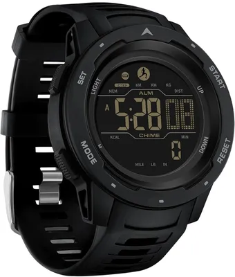 Produktbild von Schrittzähler Armbanduhr Herren Digital Sportuhr 5ATM Wasserdicht mit Kalorien, Stoppuhr, Timer, Dualzeit, Fitnessuhr Outdoor ohne App
