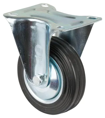 Zdjęcie produktu dla Kółka BS Kółko stałe L410.B55.101 Guma Ø 100 mm do 70 kg z płytką 105x80 mm