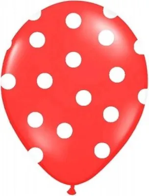 Image de ballons rouges à pois blancs 14'', 1 pièce