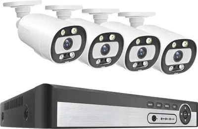 Produktbild von Sicherheitskamerasystem, 8 Kanäle, KI-Menschenerkennung, 8CH NVR 4PCS CAM 5MP, 1T integrierte HDD