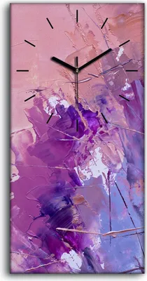Produktbild von Dekor Leinwand Uhr Wandbilder Geräuschlos 30x60 Abstrakte farbenfrohe Farbe - schwarze Hände