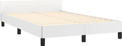 Produktbild von vidaXL Bettgestell mit Kopfteil ohne Matratze Weiß 120x200 cm