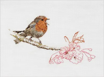 Produktbild von Thea Gouverneur Kreuzstich-Set "Frühlingsrotschwanz Aida", 20x14 cm